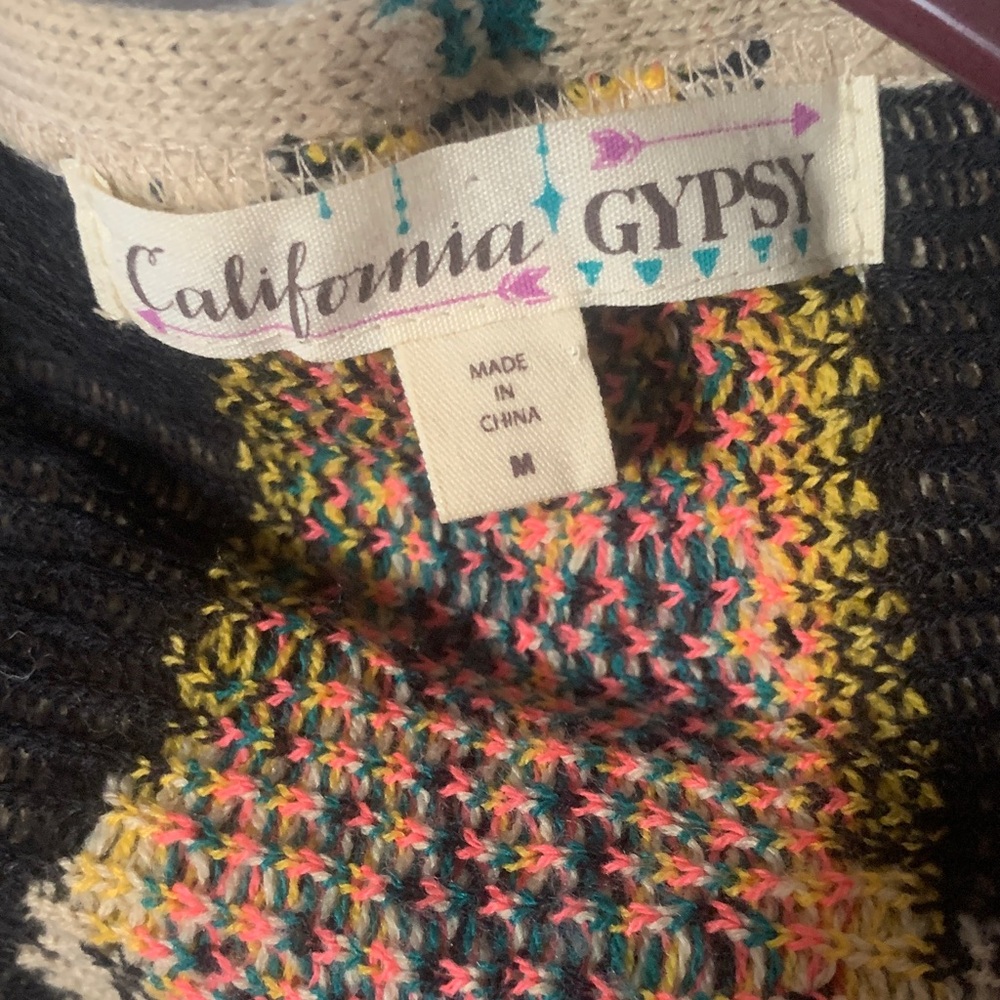 Boho Beige Patterned Cardigan - Picture 3 of 5